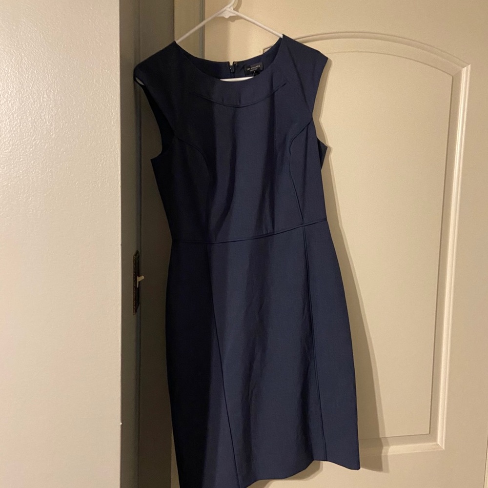 Blue dress with piping detail